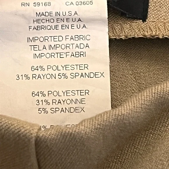Karen Kane Lifestyle Tan Cuffed Ankle Trouser Stretch Workwear Size 10 - Picture 4 of 9